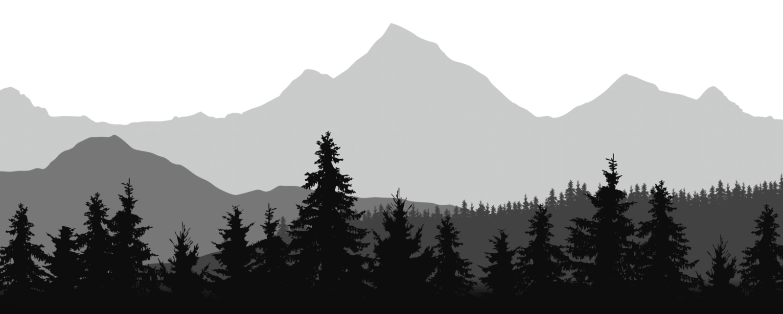 mountains in greyscale